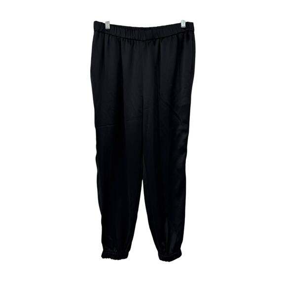 FRAME Black Satin Pull-On Jogger Pants Womens Medium Business Casual Party - Picture 2 of 8